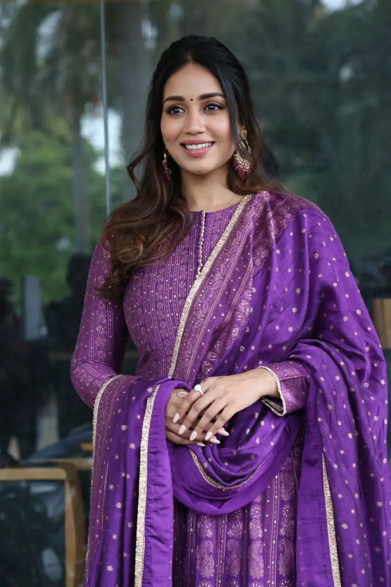 TELUGU GIRL NIVETHA PETHURAJ IN VIOLET DRESS 6